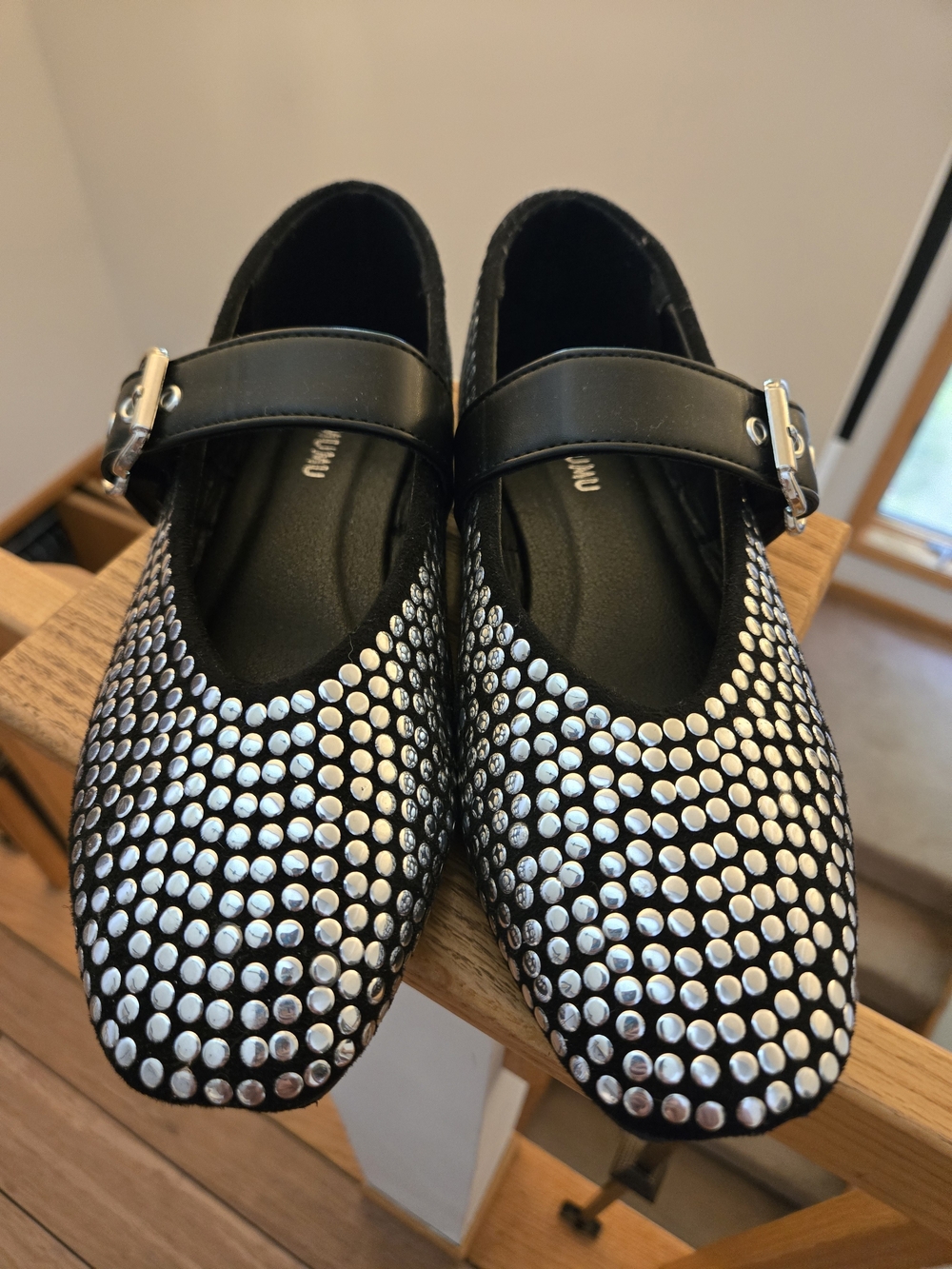 Flat Silver Stud Mary Jane Flats